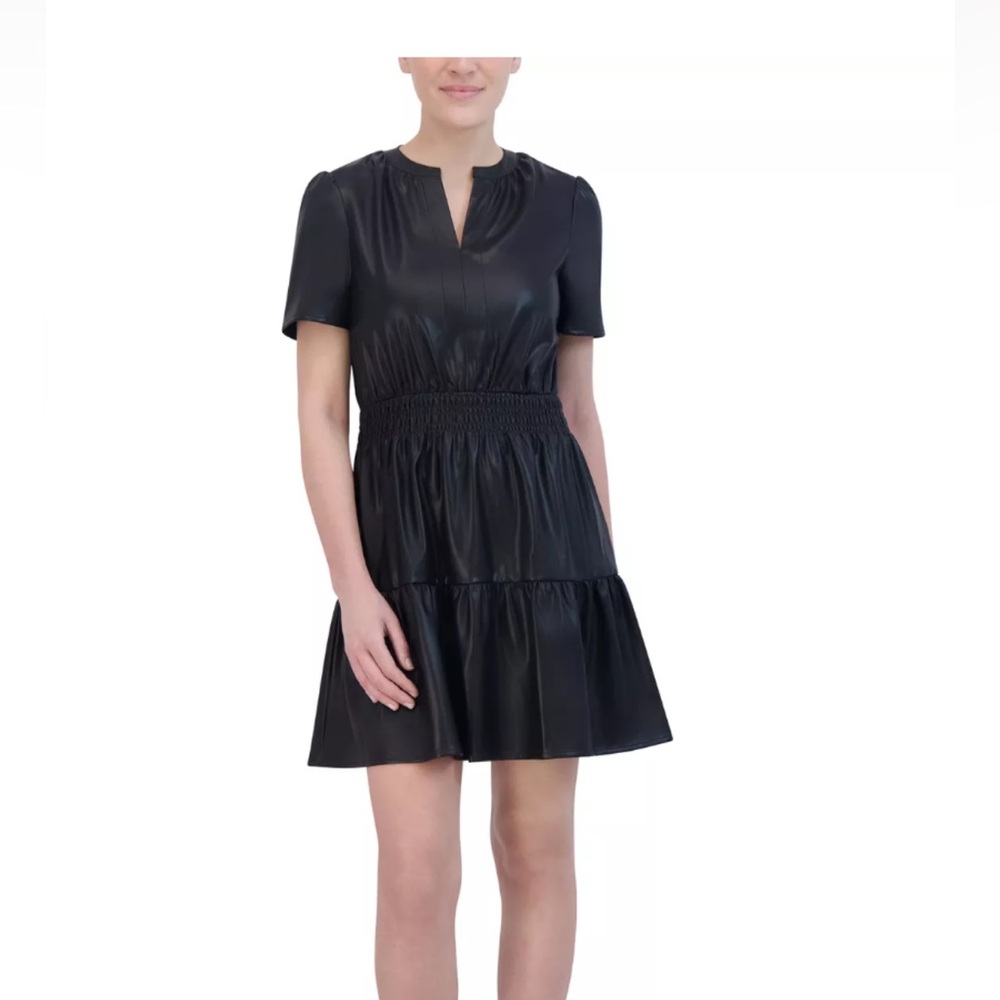 Vigoss womens relaxed fit faux lea black dress size S,M,L,XL